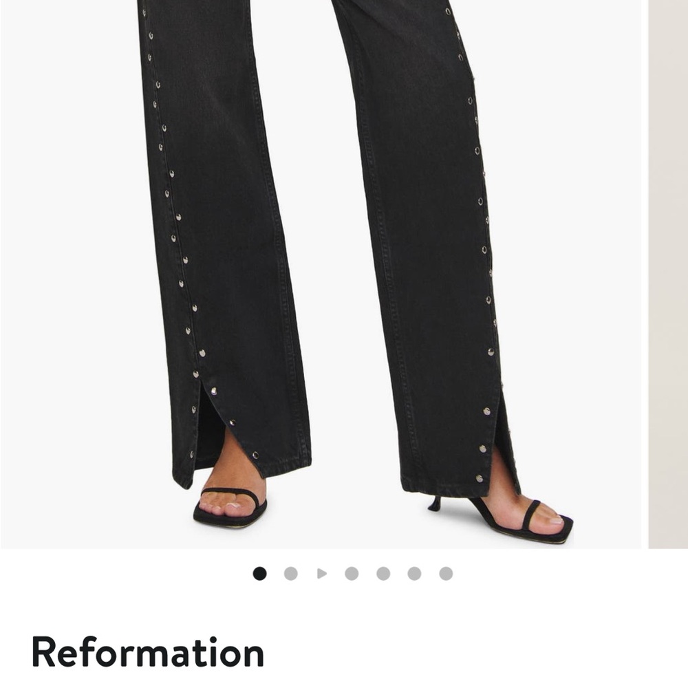 Reformation Cary Black Wide-Leg Jeans